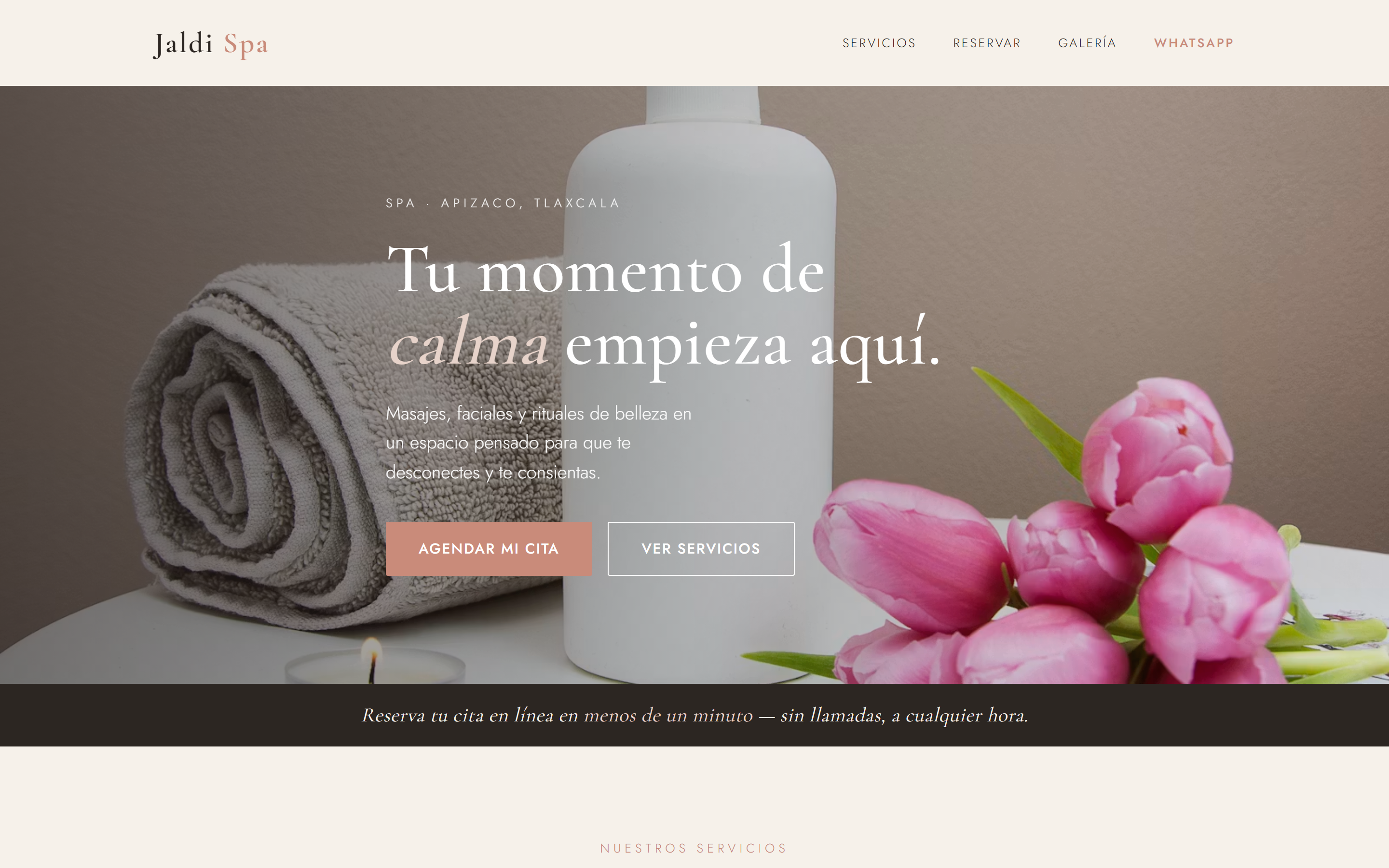 Boceto de sitio para spa